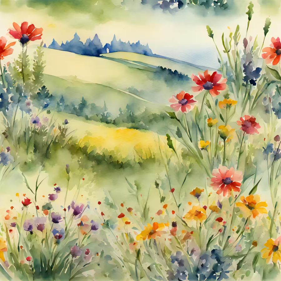 Flowers, Floral I Colorful Watercolor Home