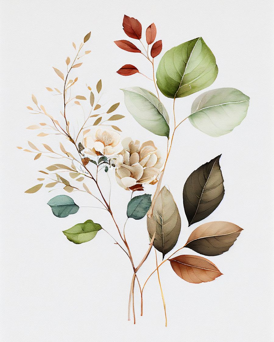 Flowers, Floral Watercolor Botanical Wild