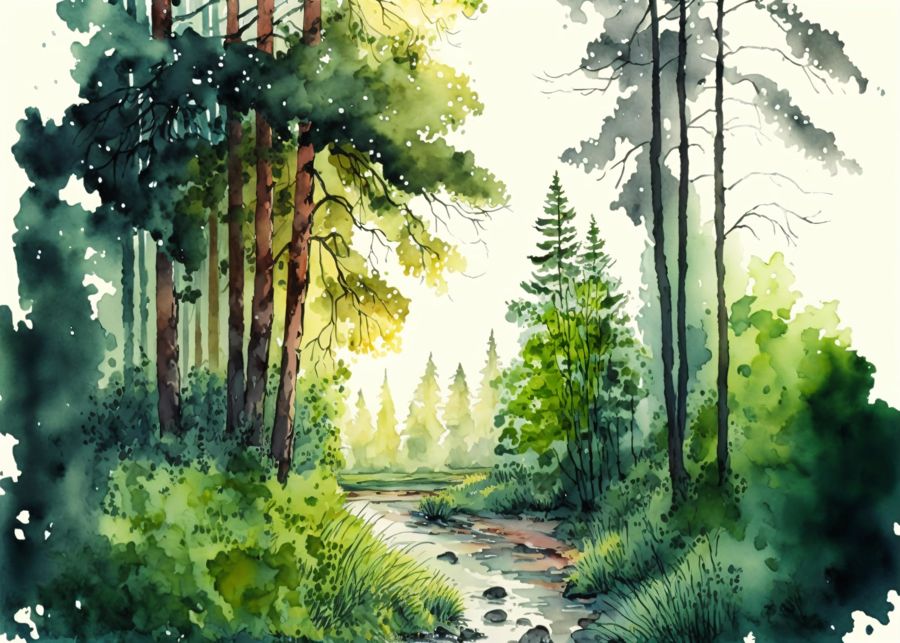 Forests, Forest Landscape Green Forest Trees
