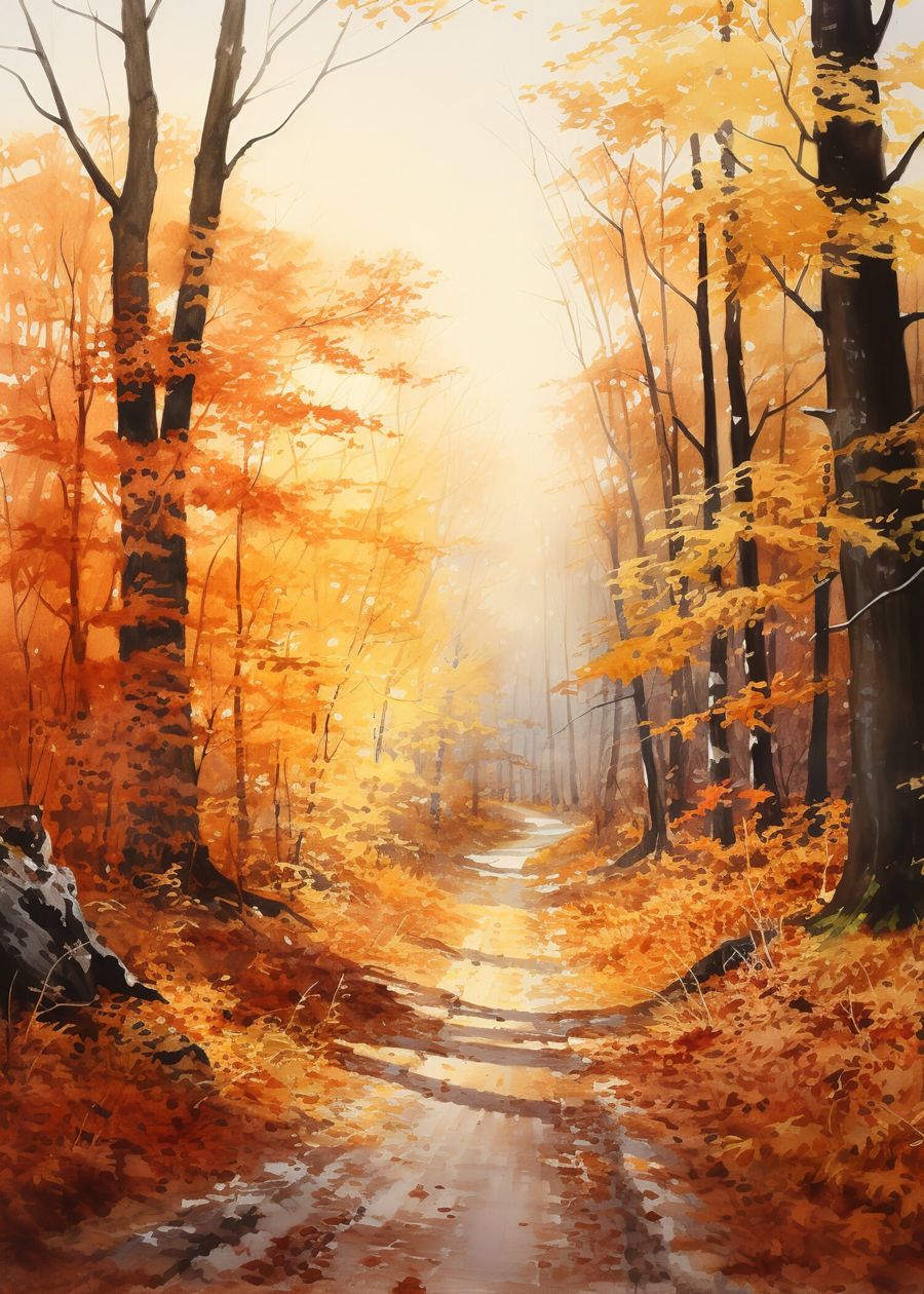 Seasonal, Landscape Forest Trail Fall Nature