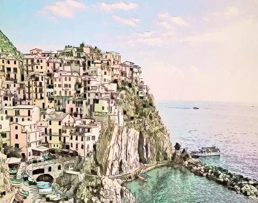 , Manarola Italy Landscape Italy Sunset