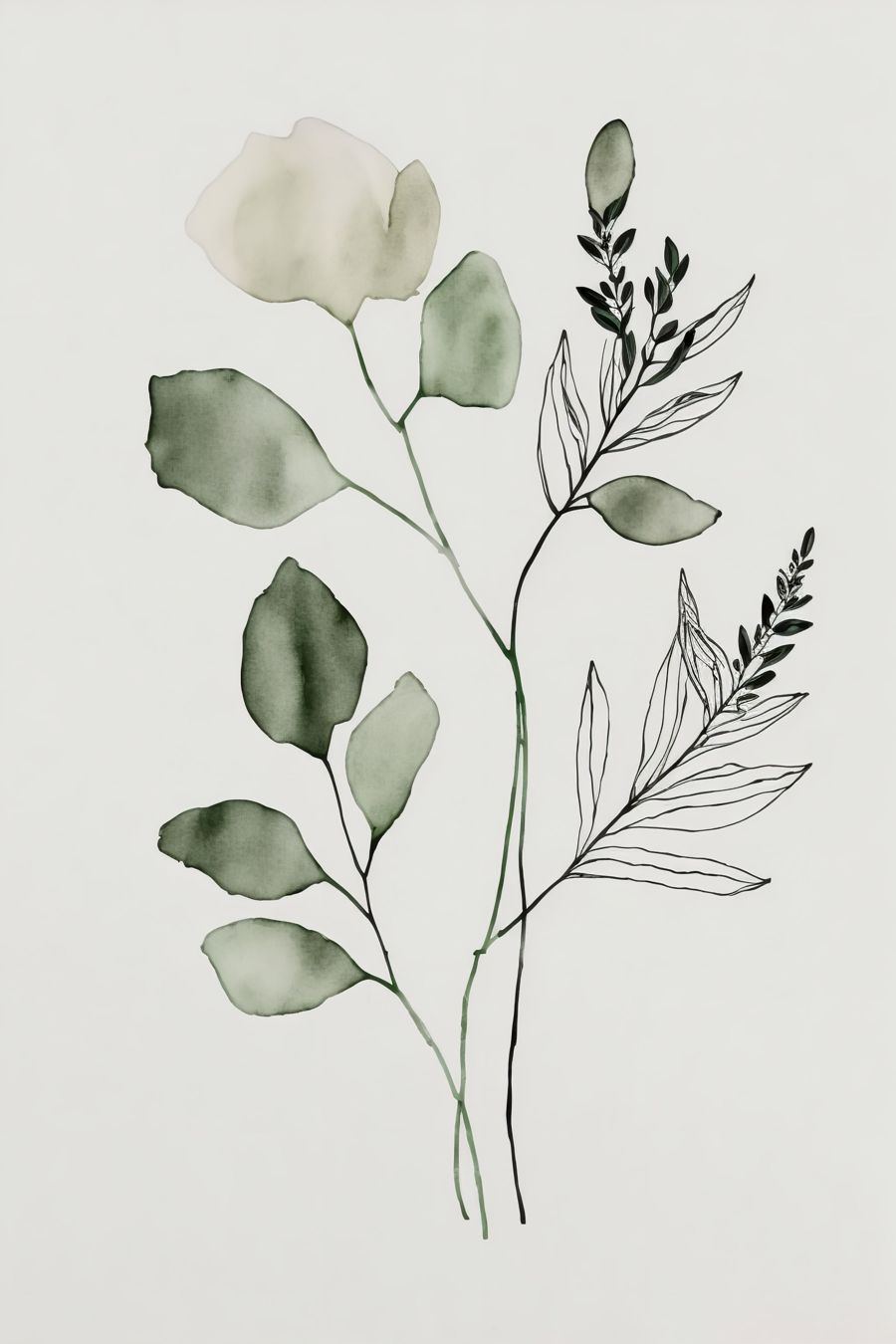 Flowers, Minimal Boho Floral Botanical 2