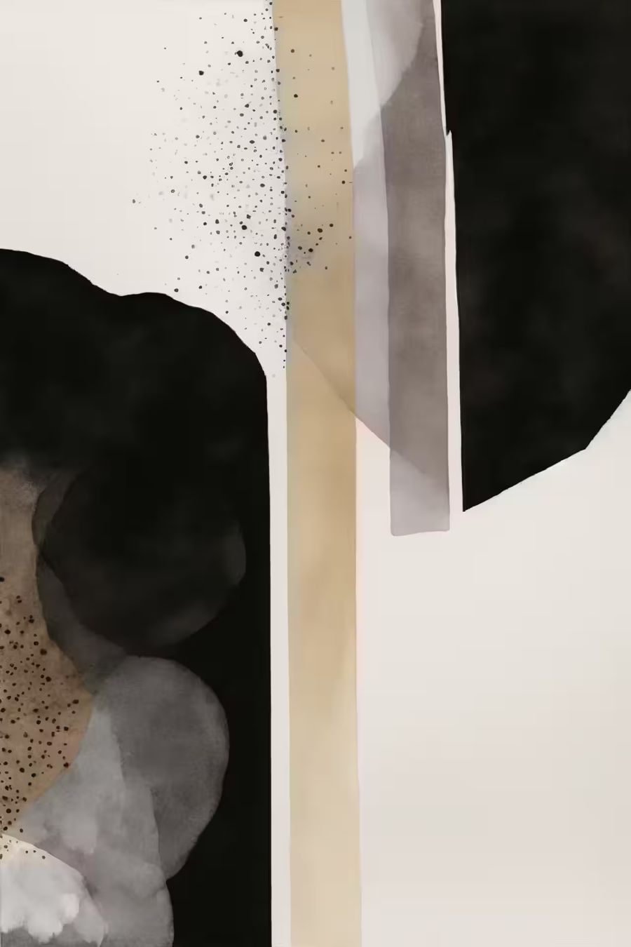 , Minimalist 2 Black White Abstract