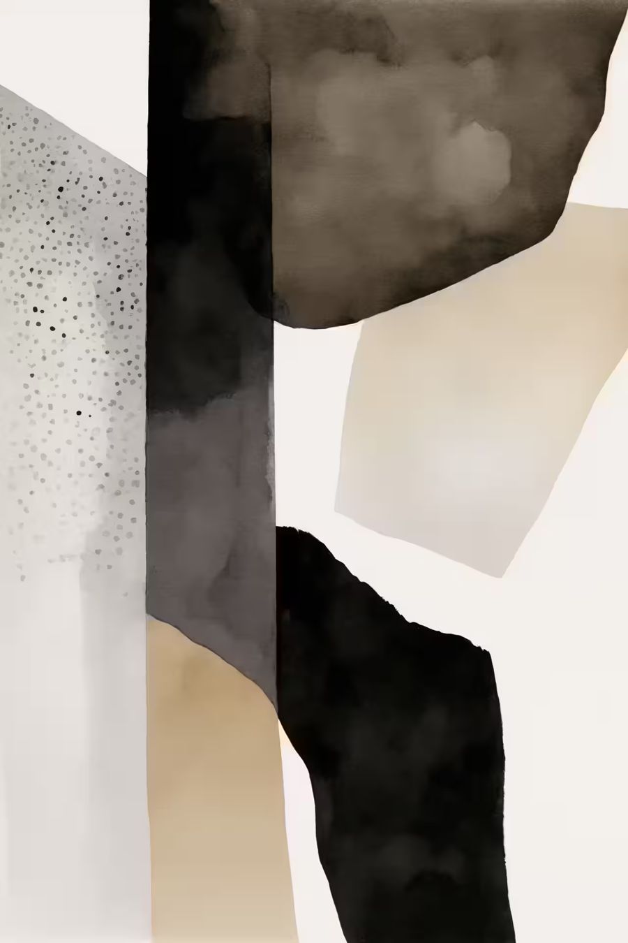 , Minimalist 2 Black White Abstract
