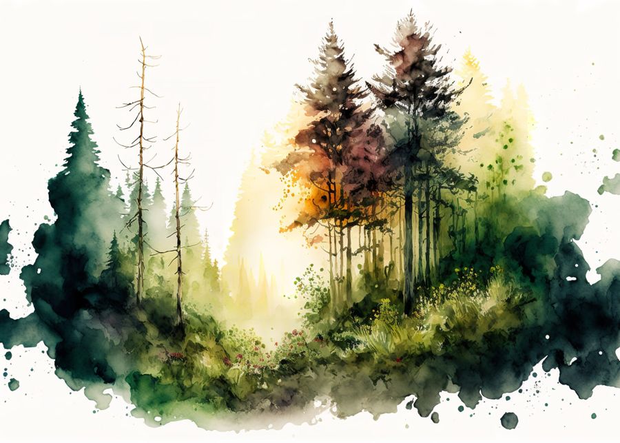 Forests, Minimalist Forest Trees Nature Decor