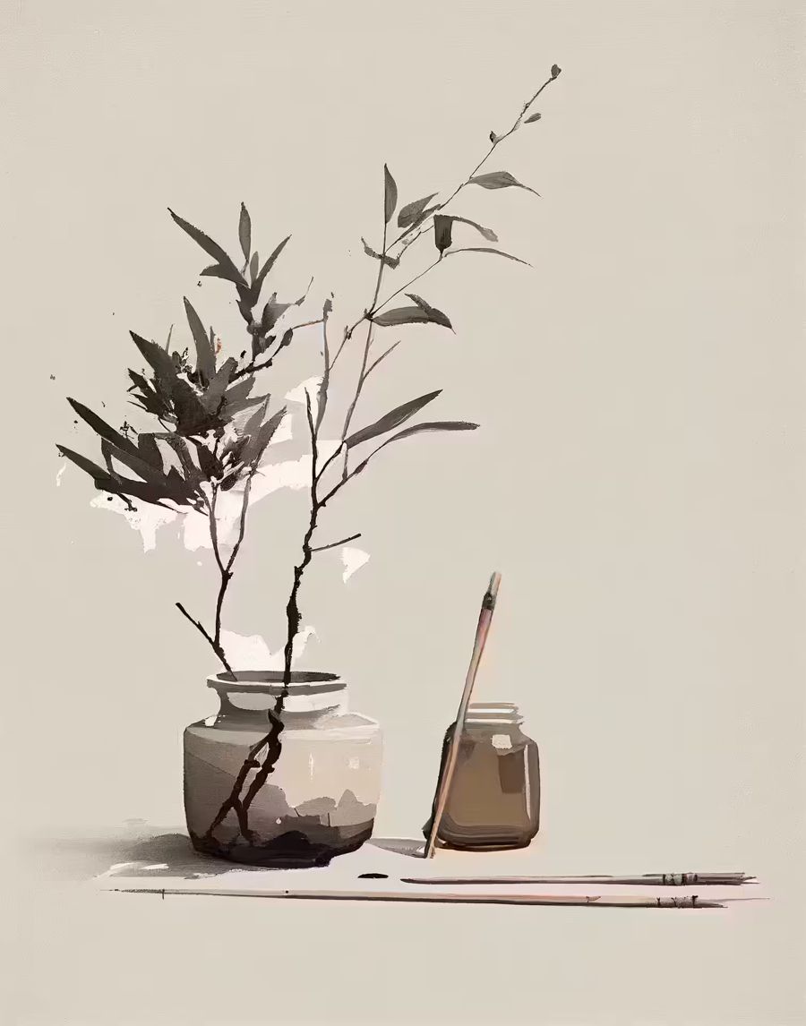 , Minimalist Zen Decor Brown Beige