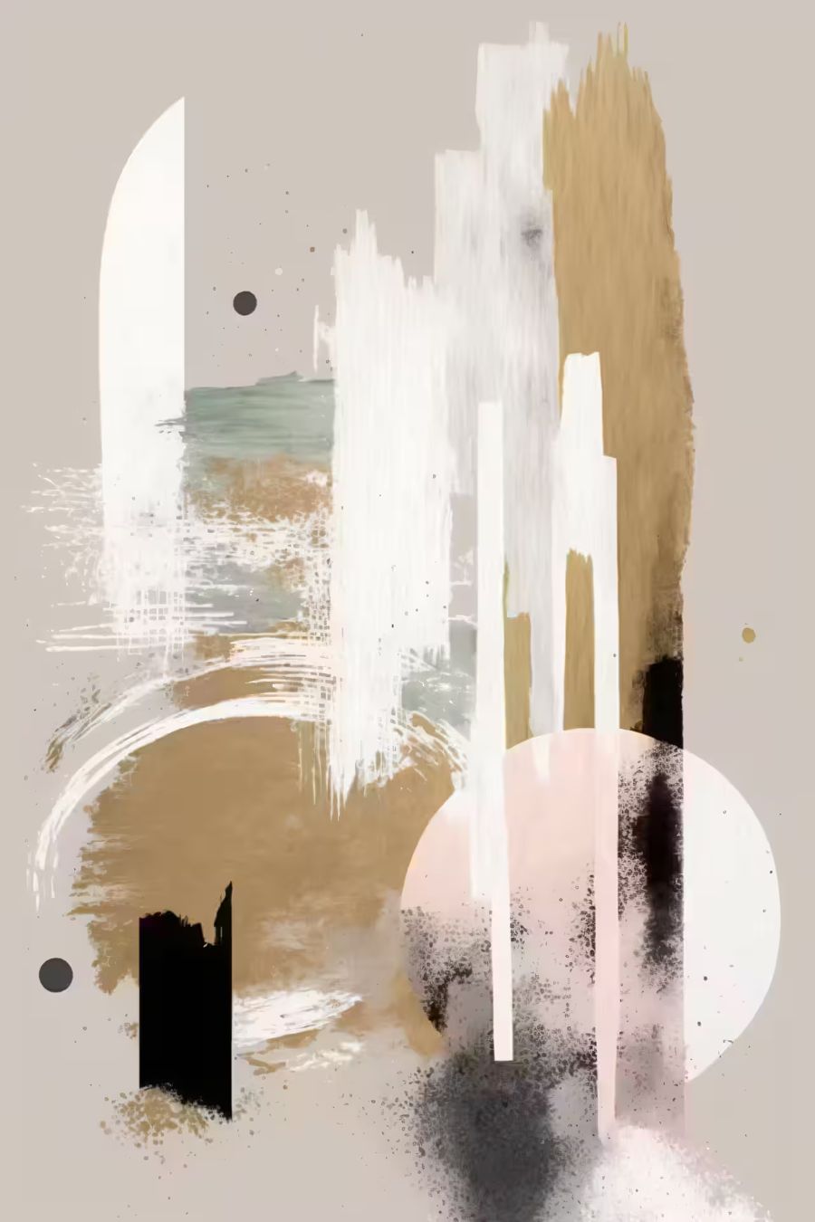 , Modern Neutral Abstract 2 Black