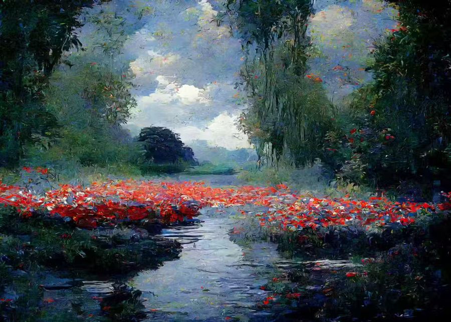 Flowers, Monet Botanical Landscape Inspired