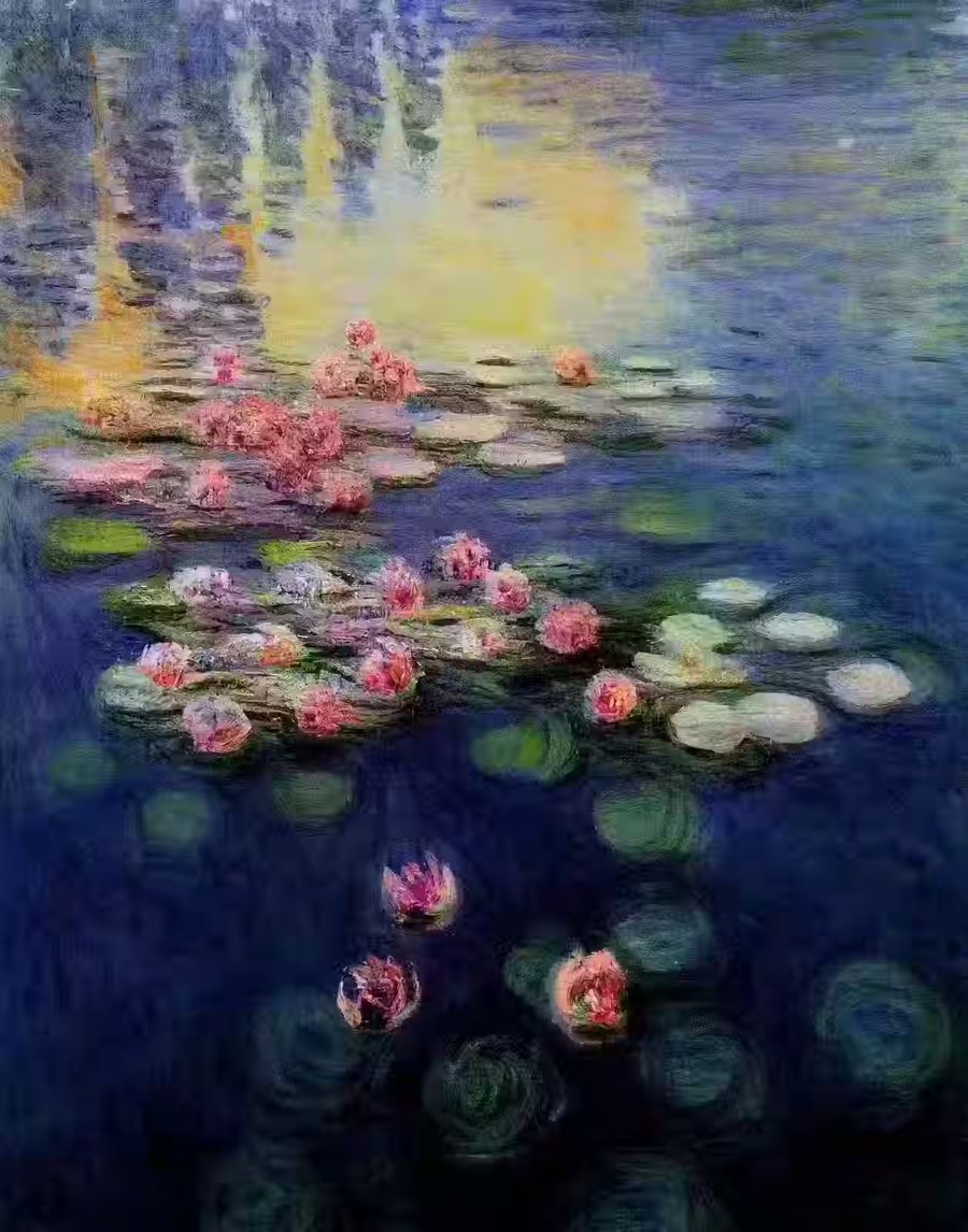 Flowers, Monet Inspired Water Lilies Pond