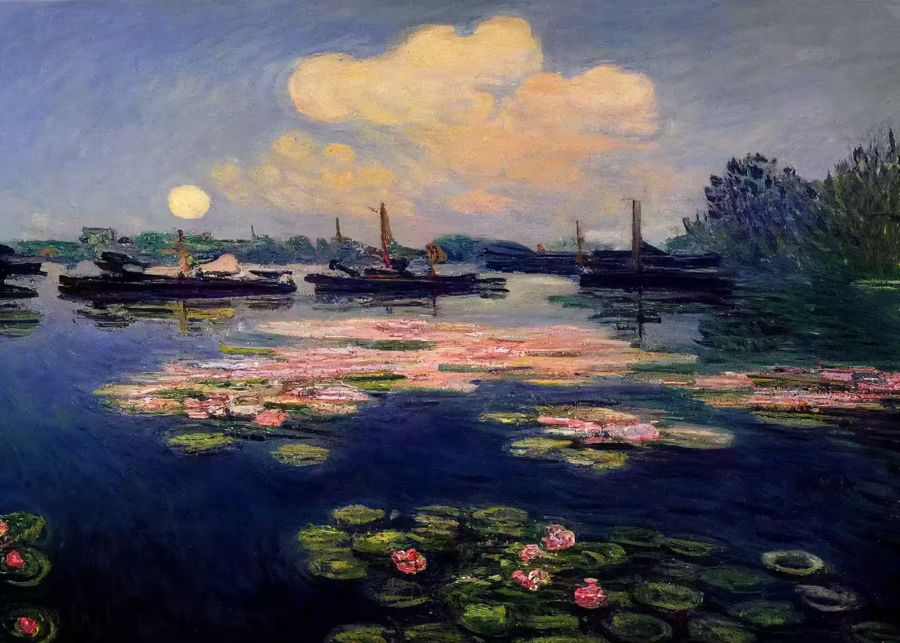 Flowers, Monet Lilies Lake View Inspired