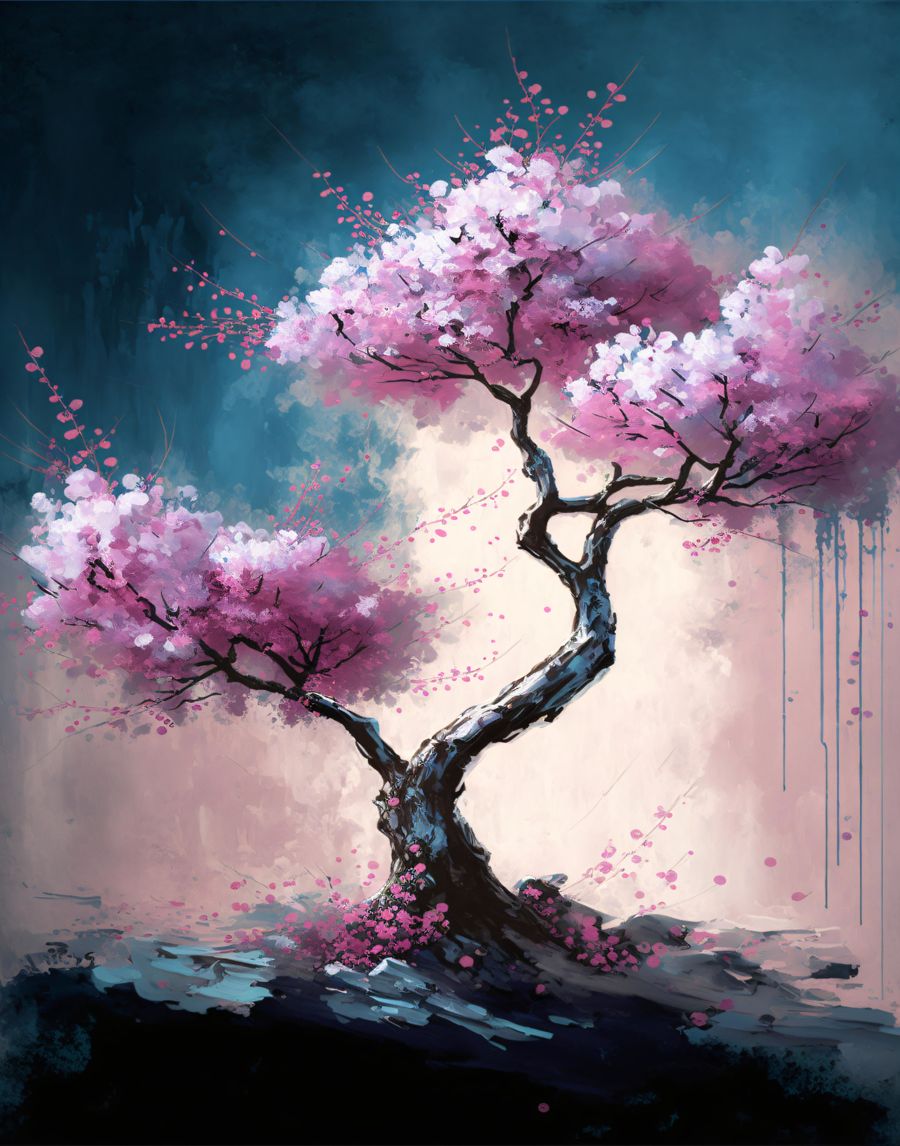 Flowers, Pink Cherry Blossom Bonzai Tree