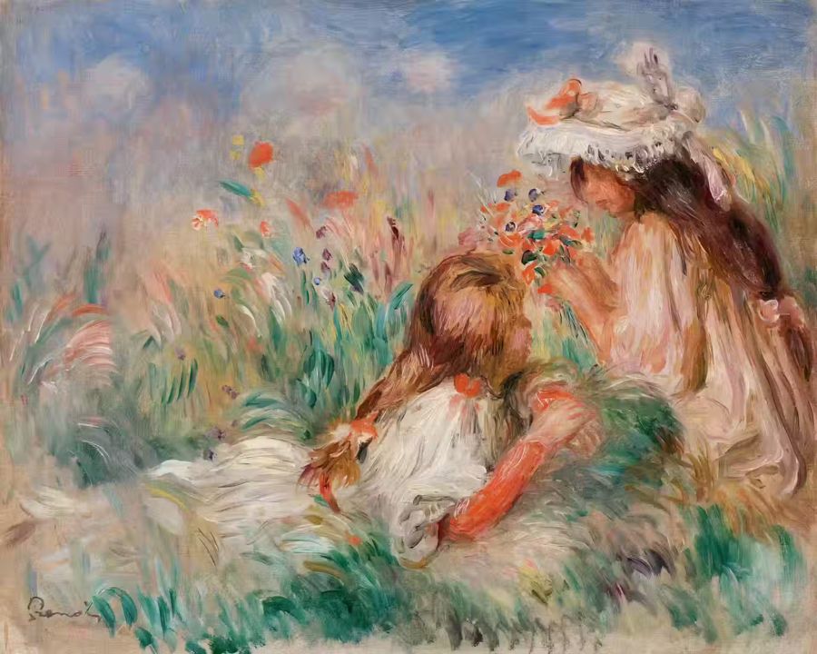 Pierre-Auguste Renoir, Renoir Girls Grass Auguste