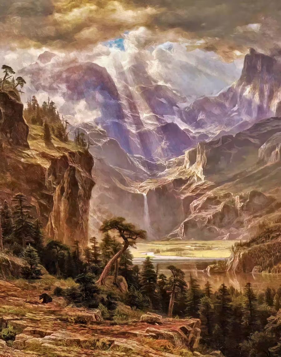 , Rocky Mountains Sunset Sun Rays