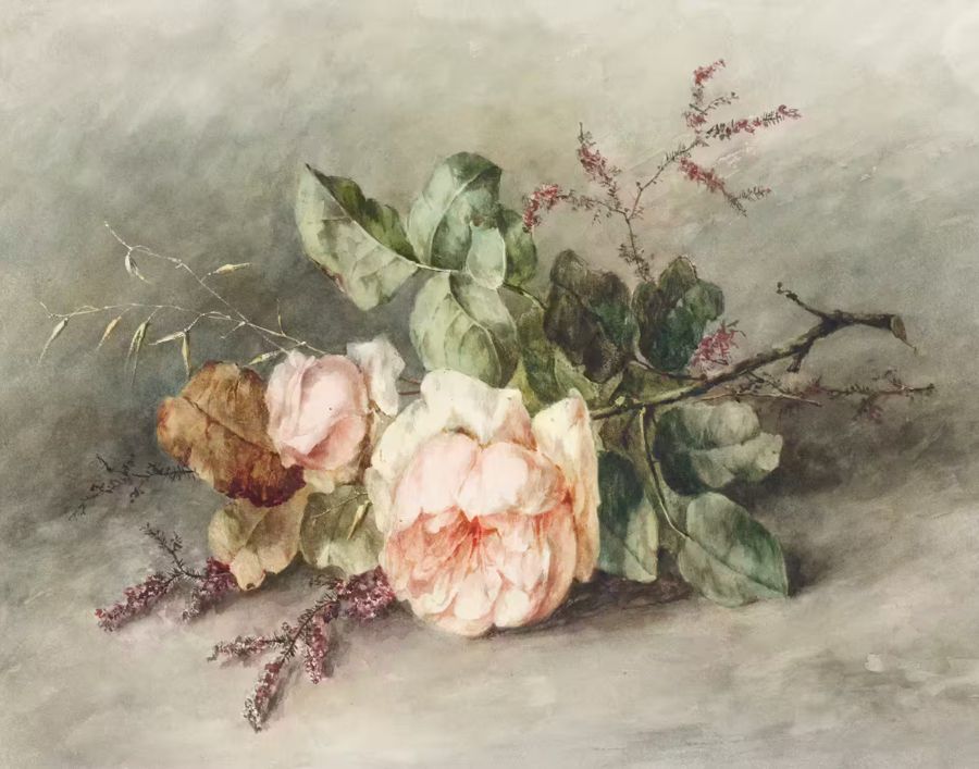 Flowers, Rose Still Life Neutral Colors