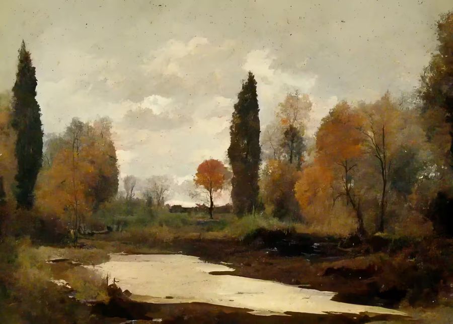 Seasonal, Rustic Autumn Landscape Fall Muted
