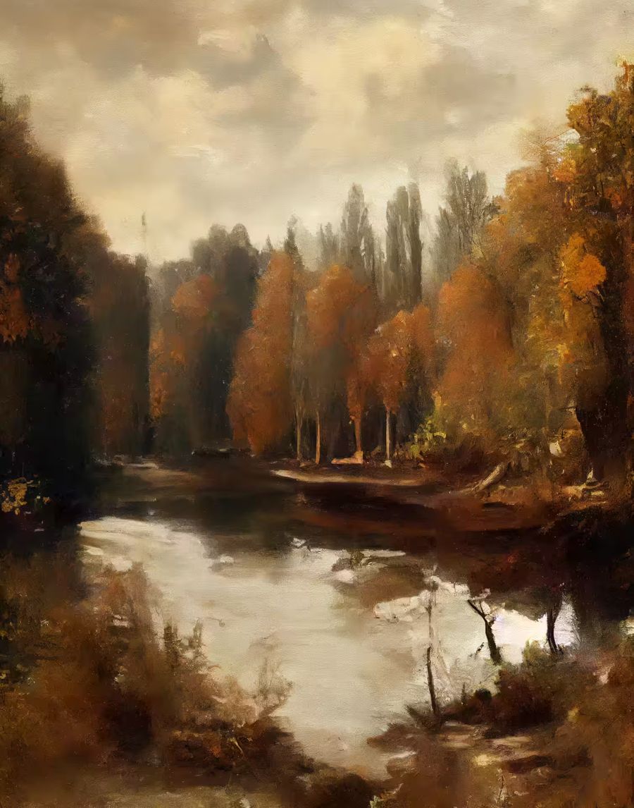 Seasonal, Rustic Autumn Landscape Fall Muted