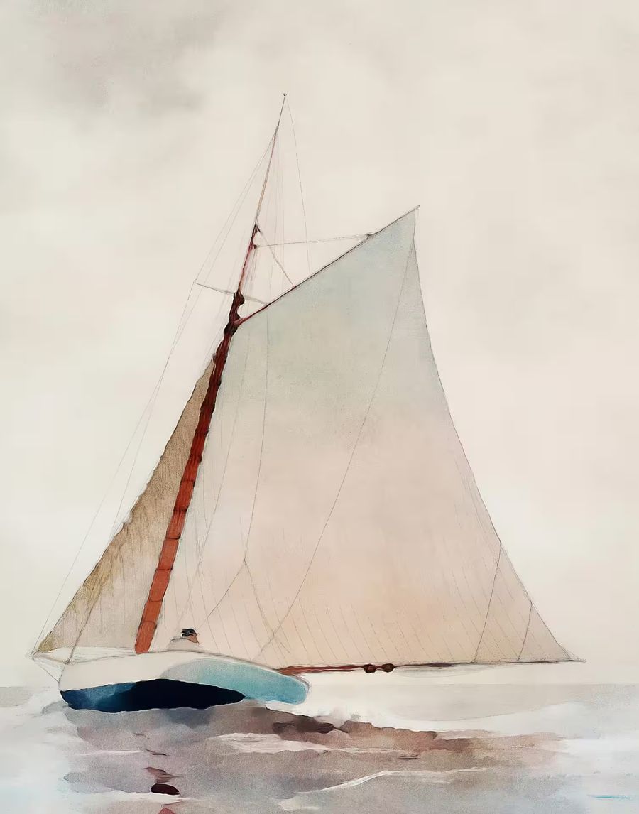 , Sail Boat Sea Nautical Decor