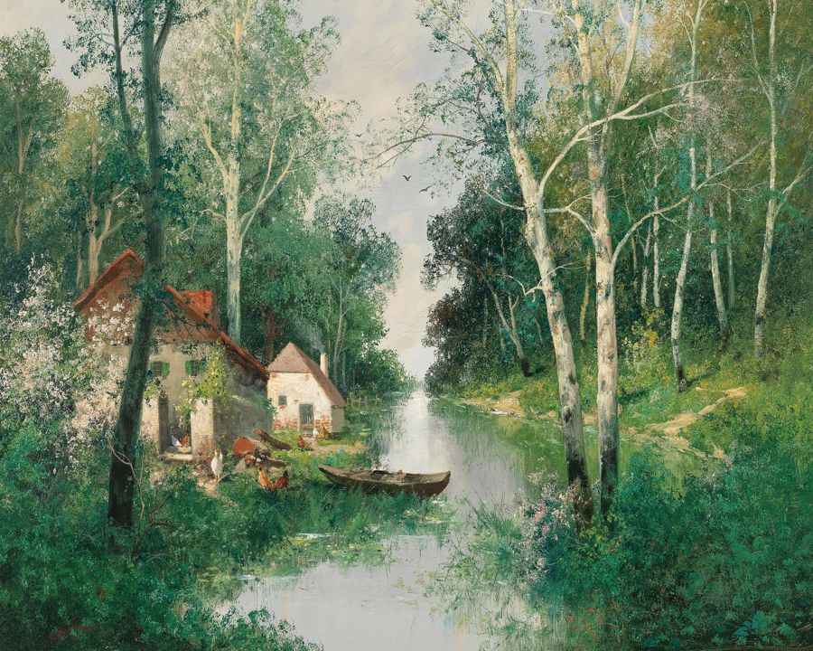 Seasonal, Spring Landscape Antique Nature Spring