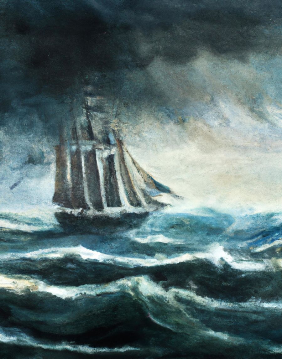 Stormy Sea Sail Boat Nautical
