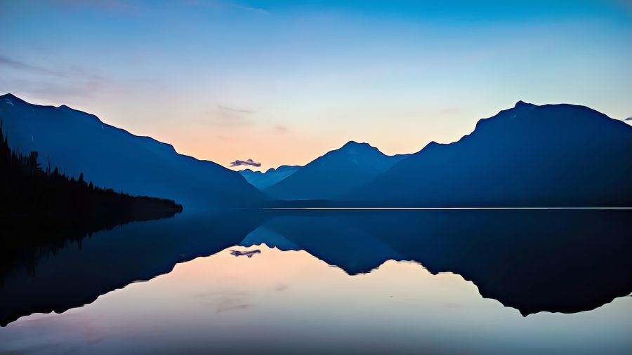, Sunrise on Lake Abstract