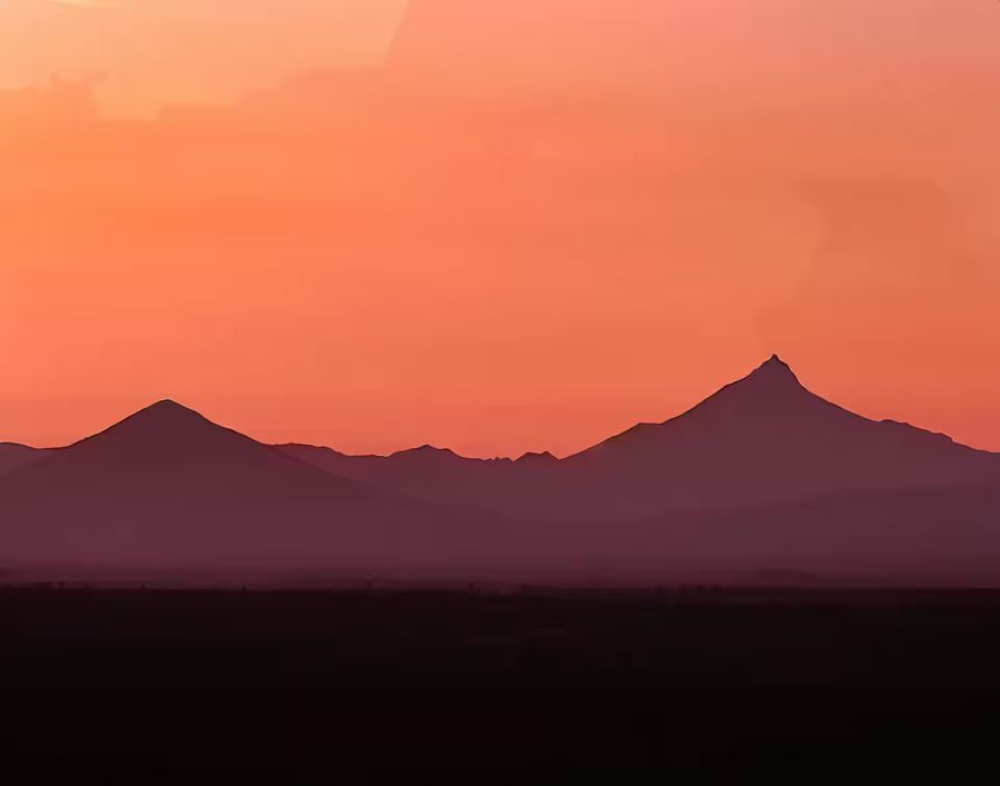 , Sunset Mountains Abstract