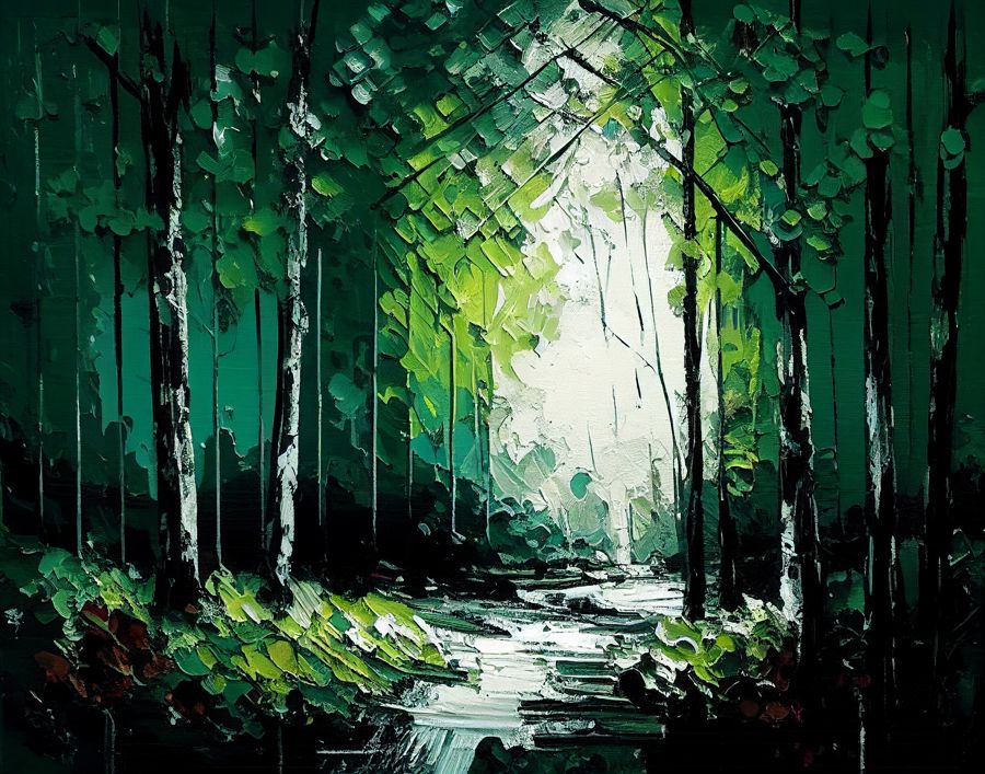 Forests, Textured Forest Landscape Green Forest