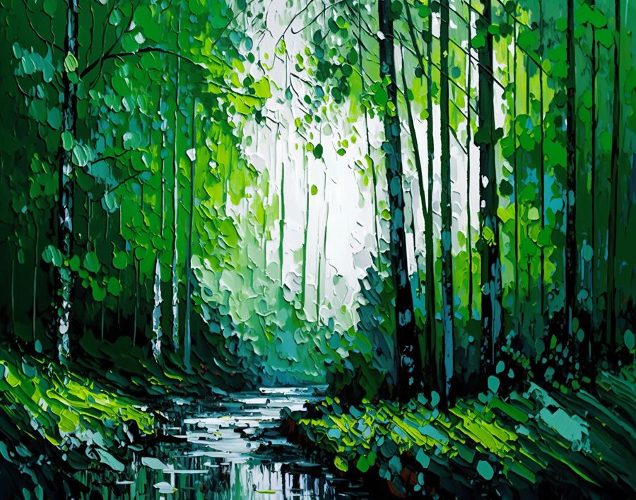 Forests, Textured Forest Landscape Green Forest