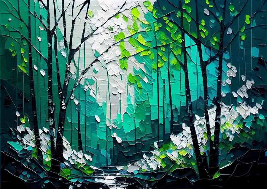 Forests, Textured Green Forest Landscape Forest
