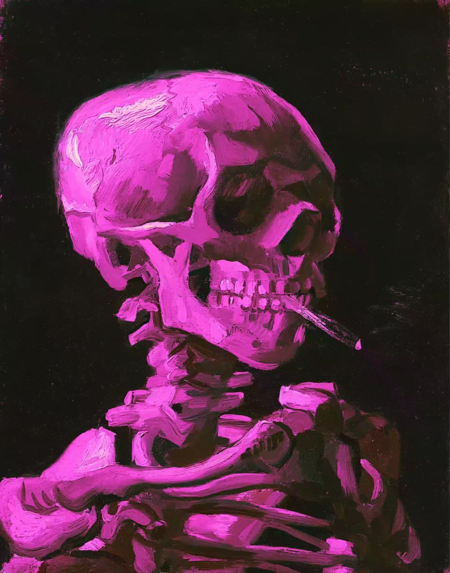 Vincent van Gogh, Van Gogh Pink Skull Skeleton