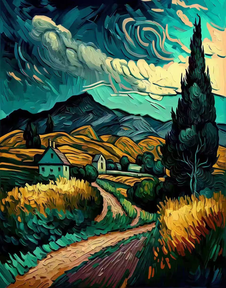 , Vincent van Gogh Inspired Landscape