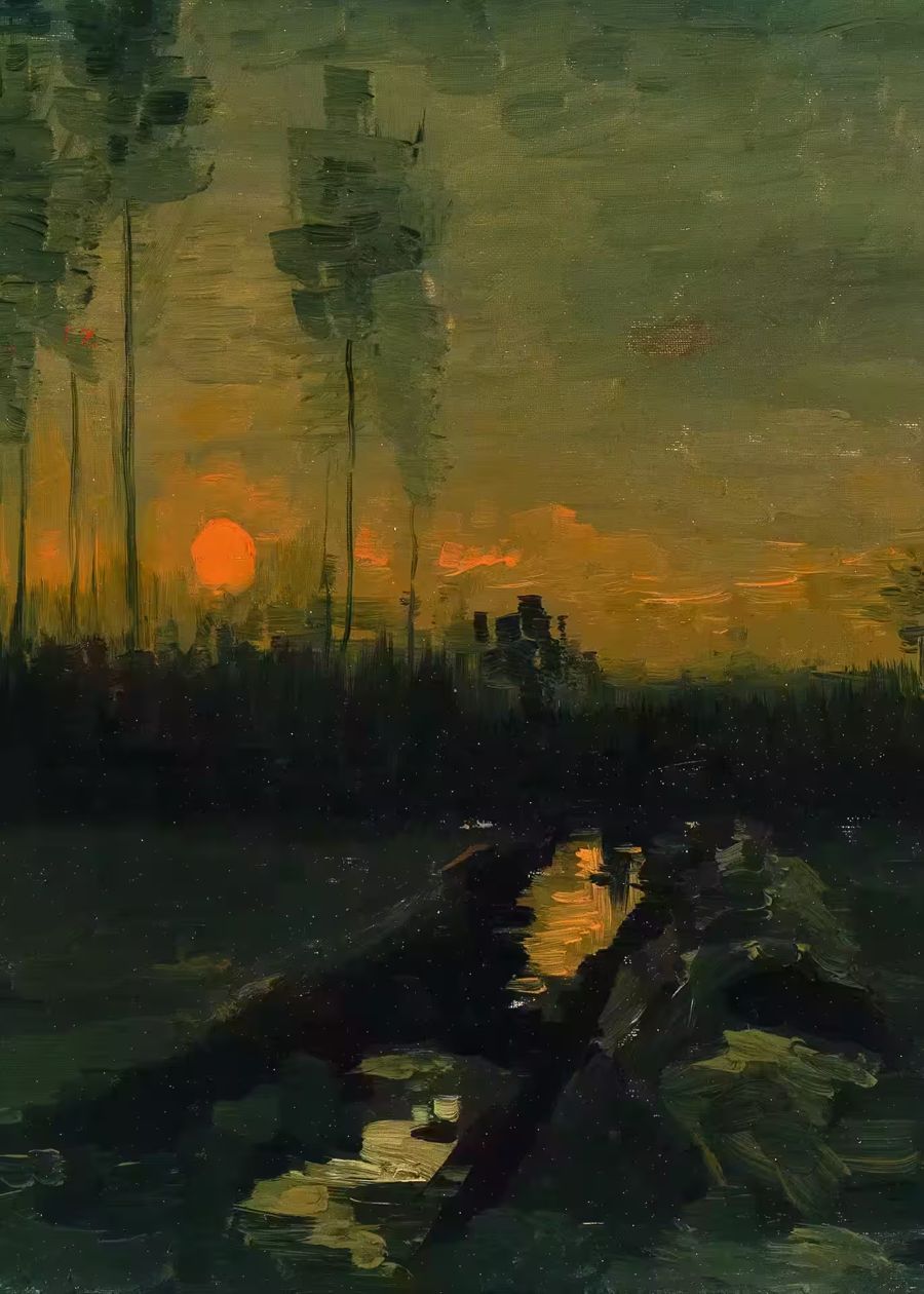 Vincent van Gogh, Vincent van Gogh Landscape Dusk