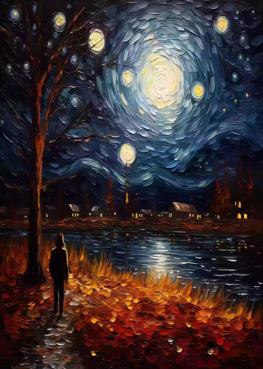 Seasonal, Vincent van Gogh Starry Night Fall