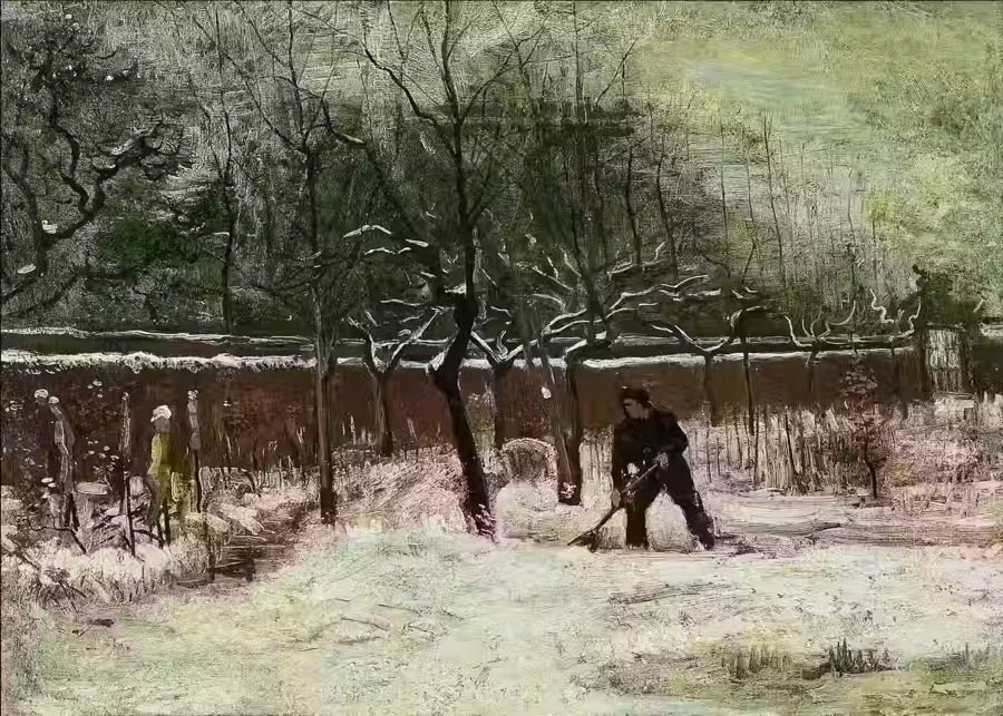 Vincent van Gogh, Vincent van Gogh Vicarage Garden Snow