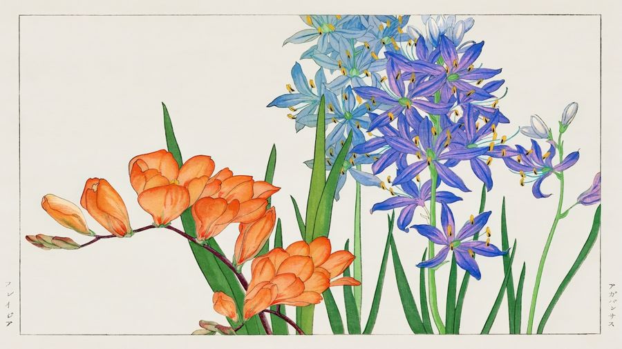 Flowers, Vintage Freesia Flower