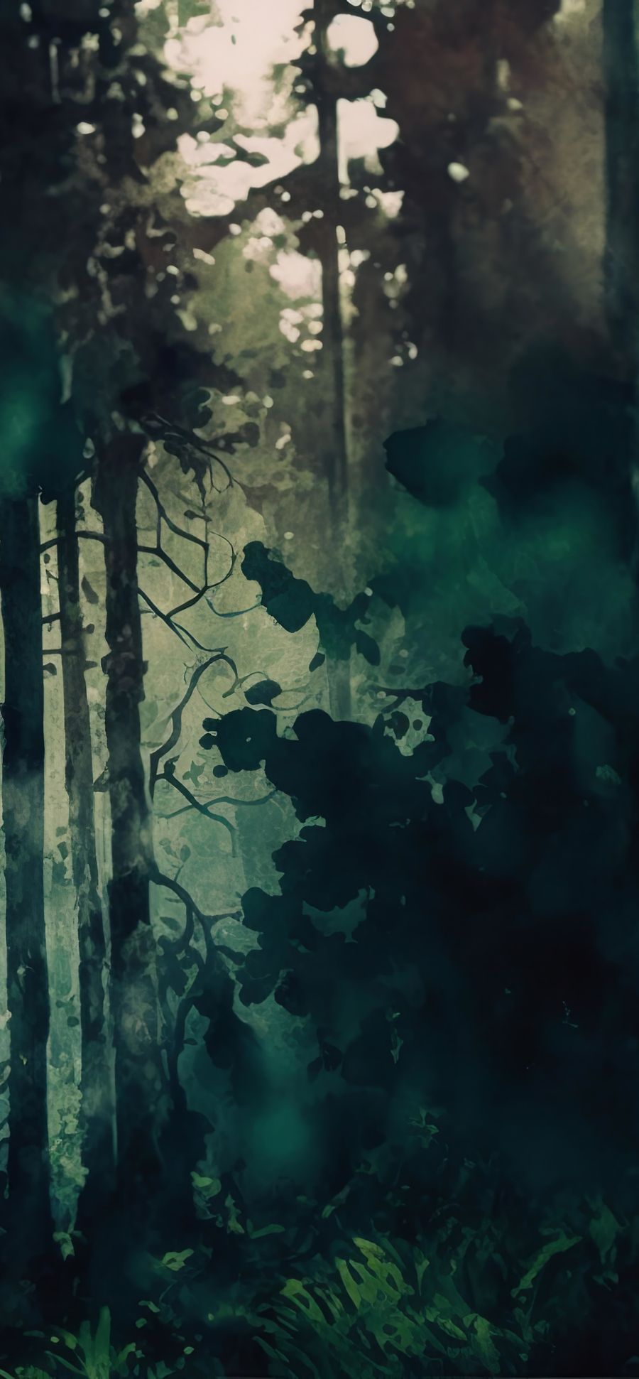 Forests, Watercolor Dense Forest Landscape 3