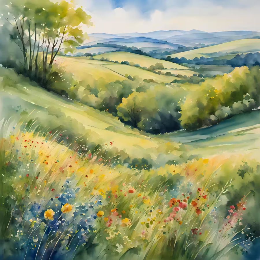 Countryside, Watercolor I Countryside Floral Design