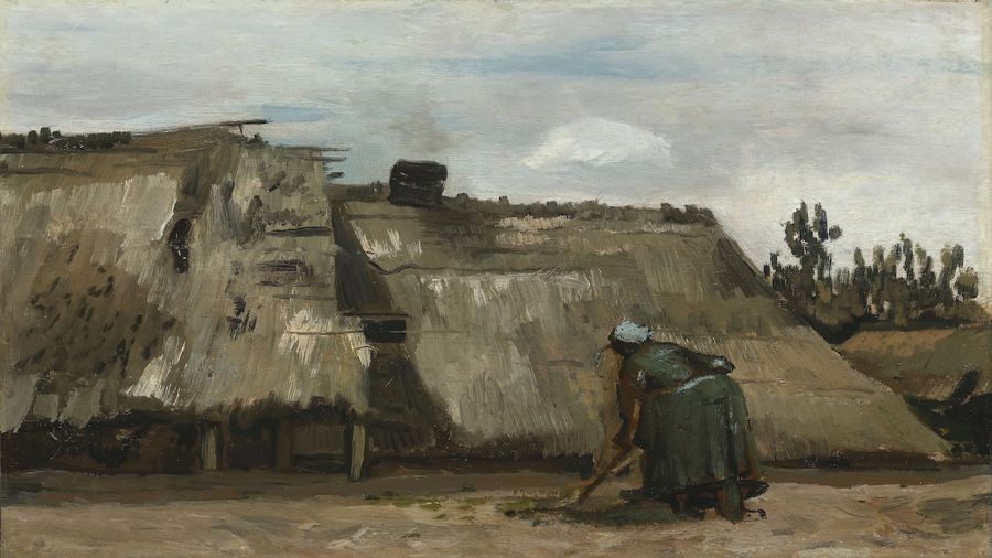 Vincent van Gogh, Woman Digging in Front of Her Cottage
