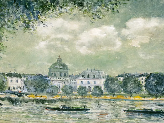 Landscape along the Seine by Alfred Sisley, horizontal tablet wallpaper