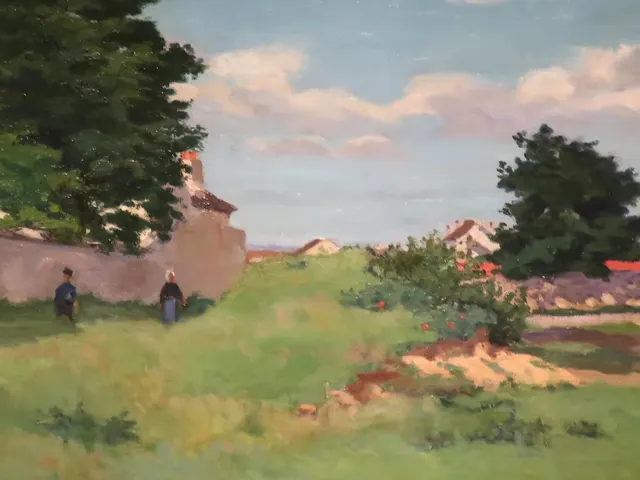 Landscape with Figures by Armand Guillaumin, horizontal tablet wallpaper