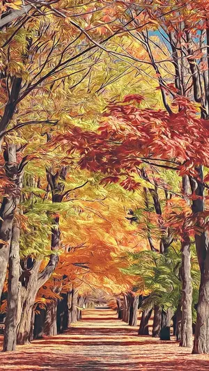 Autumn Park Alley wallpaper