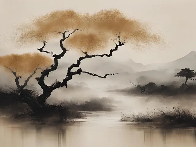 Autumn Wabi Sabi by EcoArtLab, horizontal tablet wallpaper