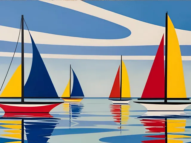 Bauhaus Regatta by EcoArtLab, horizontal tablet wallpaper