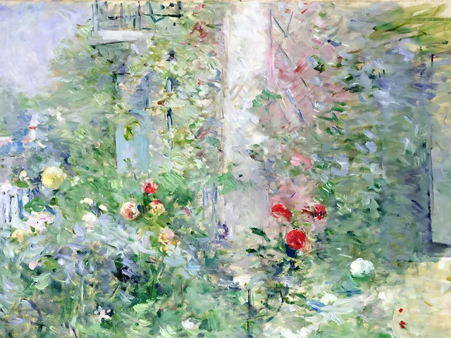 The Garden at Bougival by Berthe Morisot, horizontal tablet wallpaper