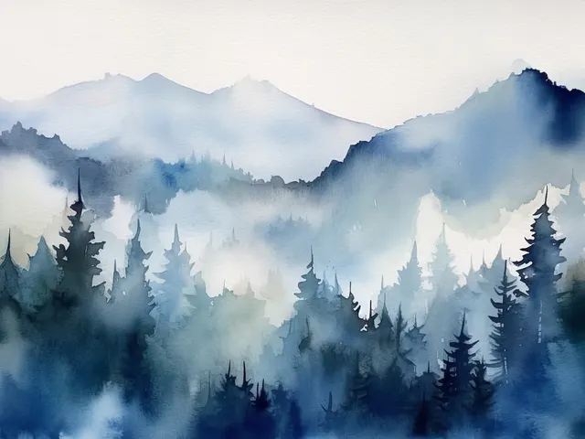 Blue Mountains by EcoArtLab, horizontal tablet wallpaper