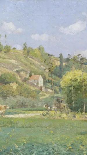 A Cowherd at Valhermeil Auvers sur Oise wallpaper