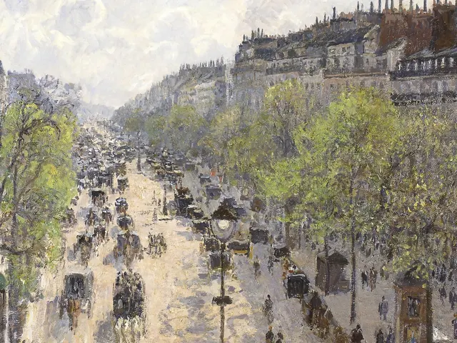 Boulevard Montmartre Spring by Camille Pissarro, horizontal tablet wallpaper