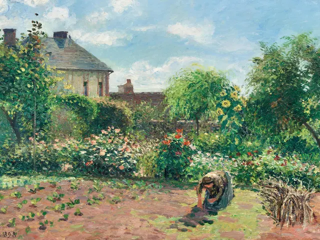 Garden at Eragny by Camille Pissarro, horizontal tablet wallpaper