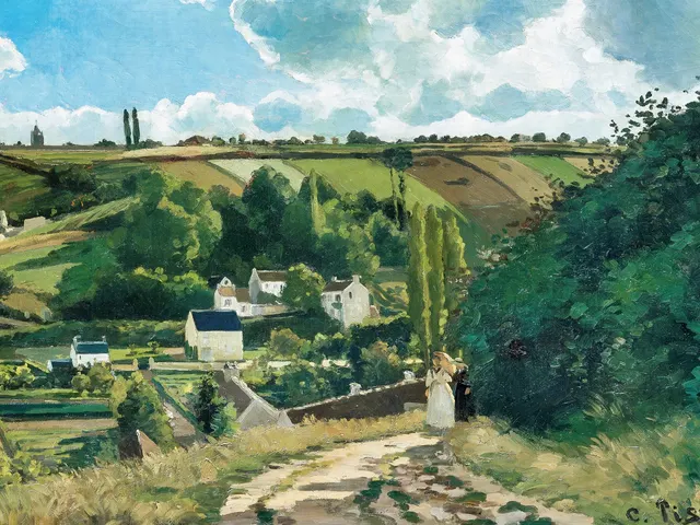 Jalais hills Pontoise by Camille Pissarro, horizontal tablet wallpaper