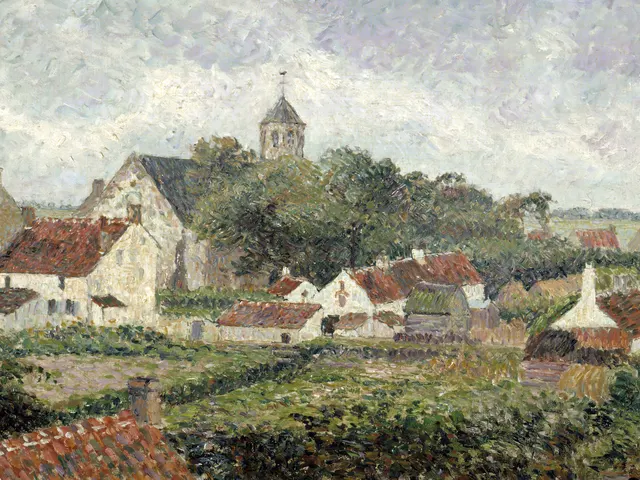 Knocke village by Camille Pissarro, horizontal tablet wallpaper