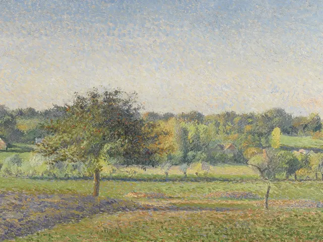 Meadow at Eragny by Camille Pissarro, horizontal tablet wallpaper